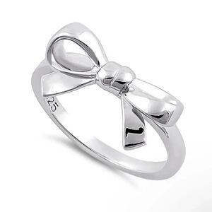 Sterling Silver Bow Ring New